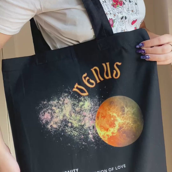 Venus black tote bag