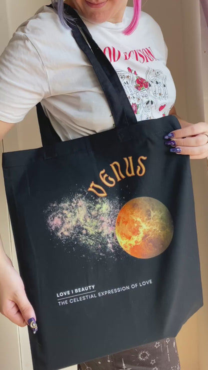 Venus black tote bag