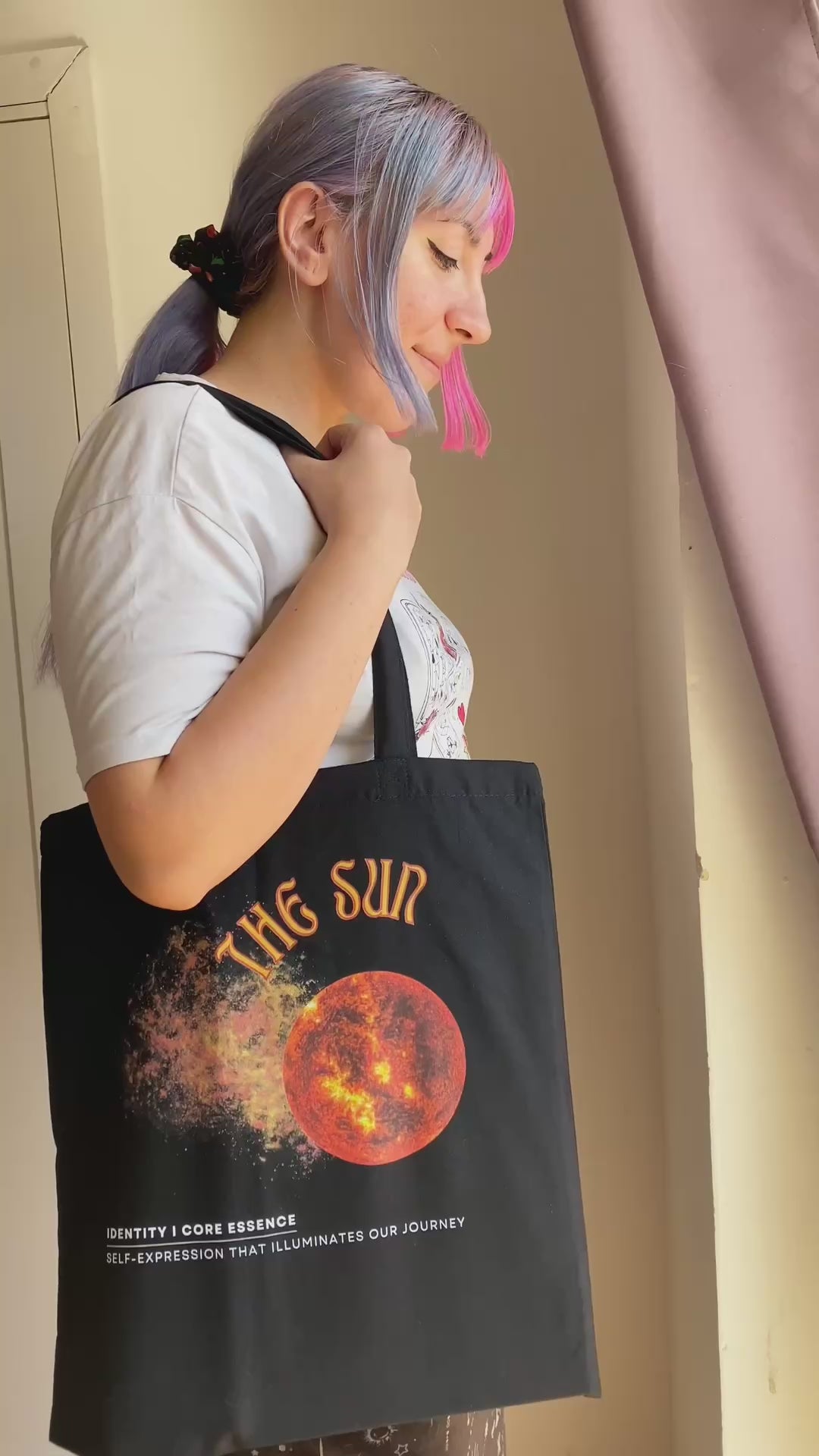 Sun black tote bag