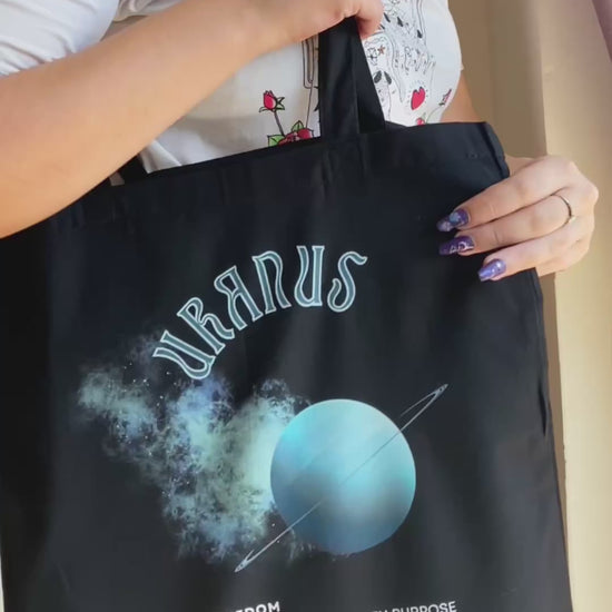Uranus black tote bag