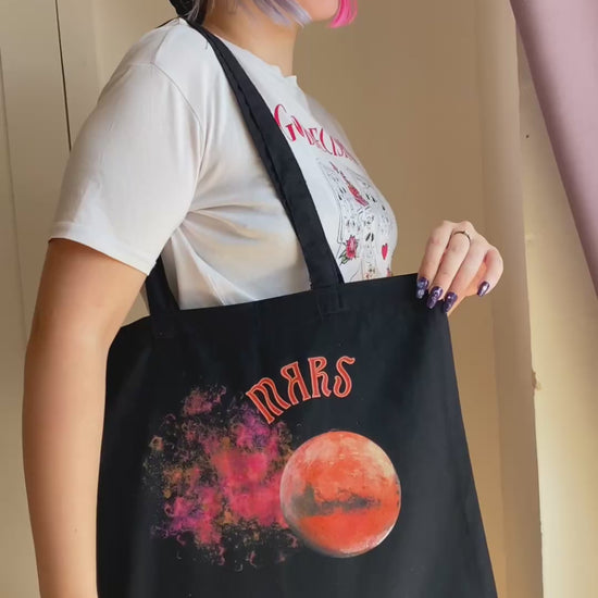 Mars black tote bag