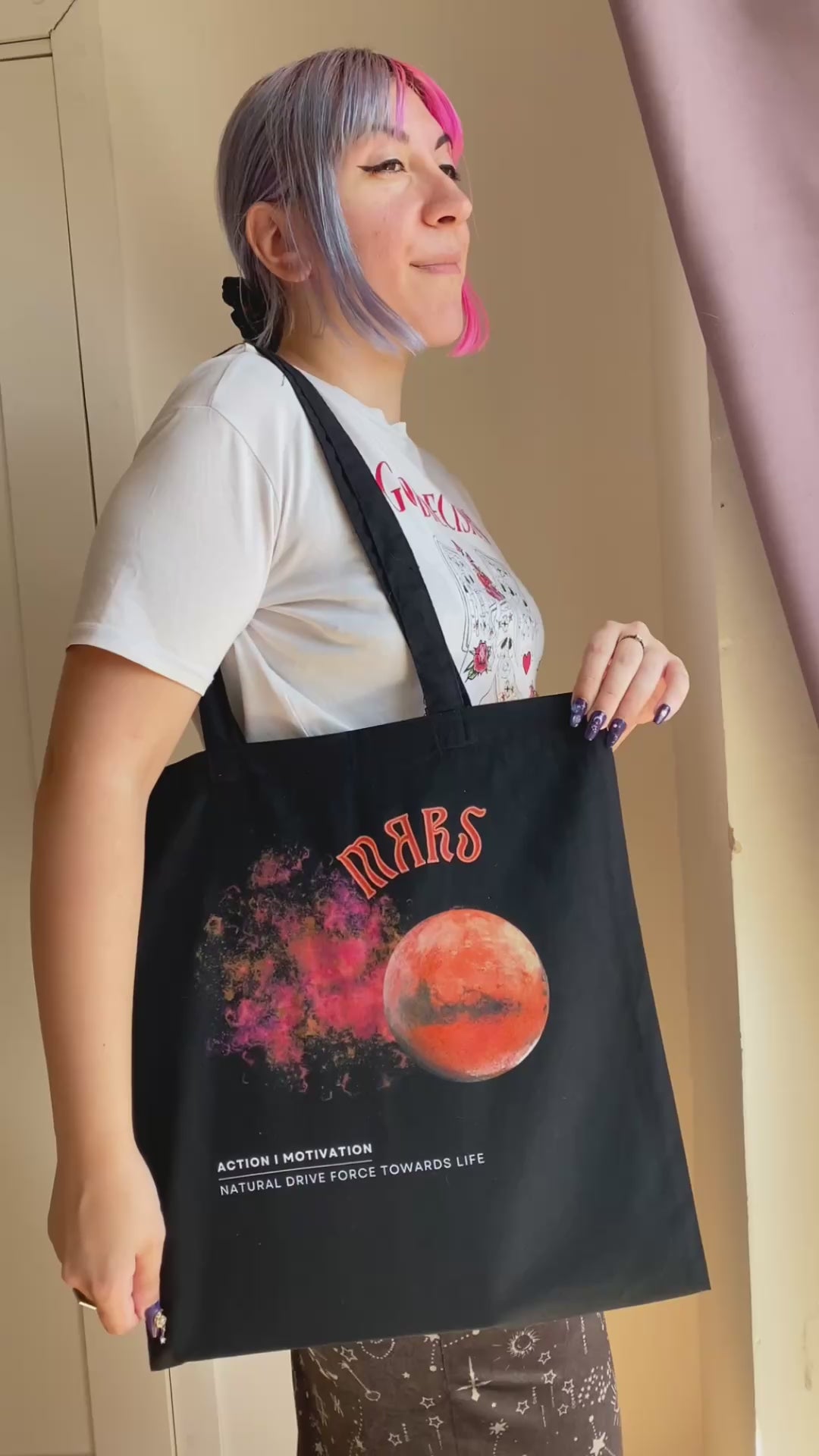 Mars black tote bag